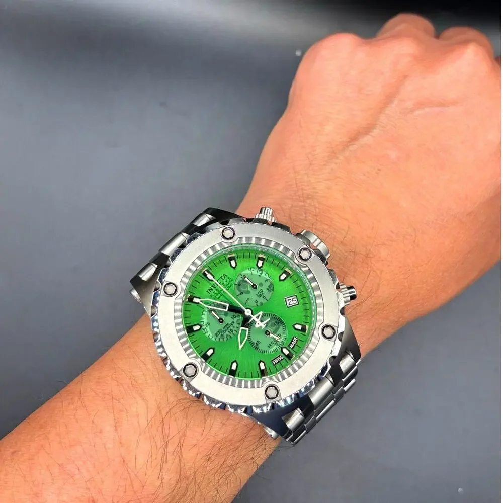 Invicta Reserve Collection 6188 Swiss Made Chronograph Green 53mm 500M Watch